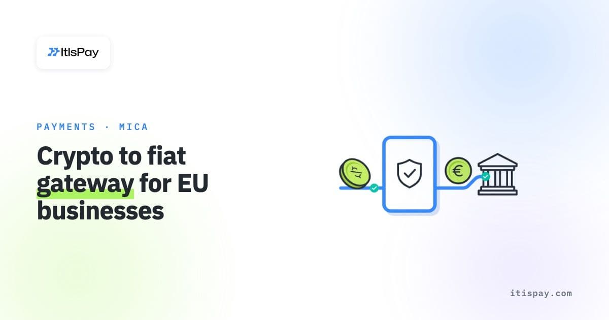 Diagram of a stablecoin payment passing through a secure gateway and arriving as euros at a bank